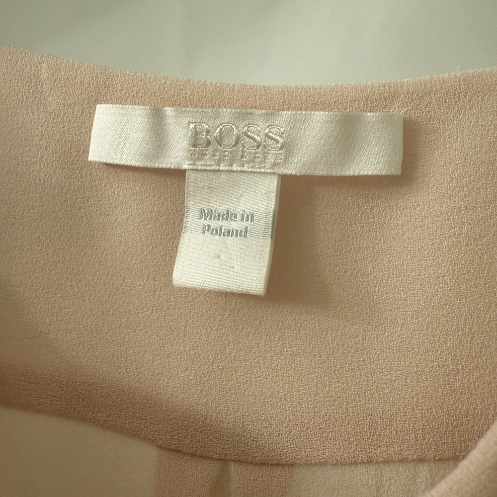 NWOT Hugo Boss Elegant Light Pink Sheer Sleeveless Blouse - Picture 5 of 6